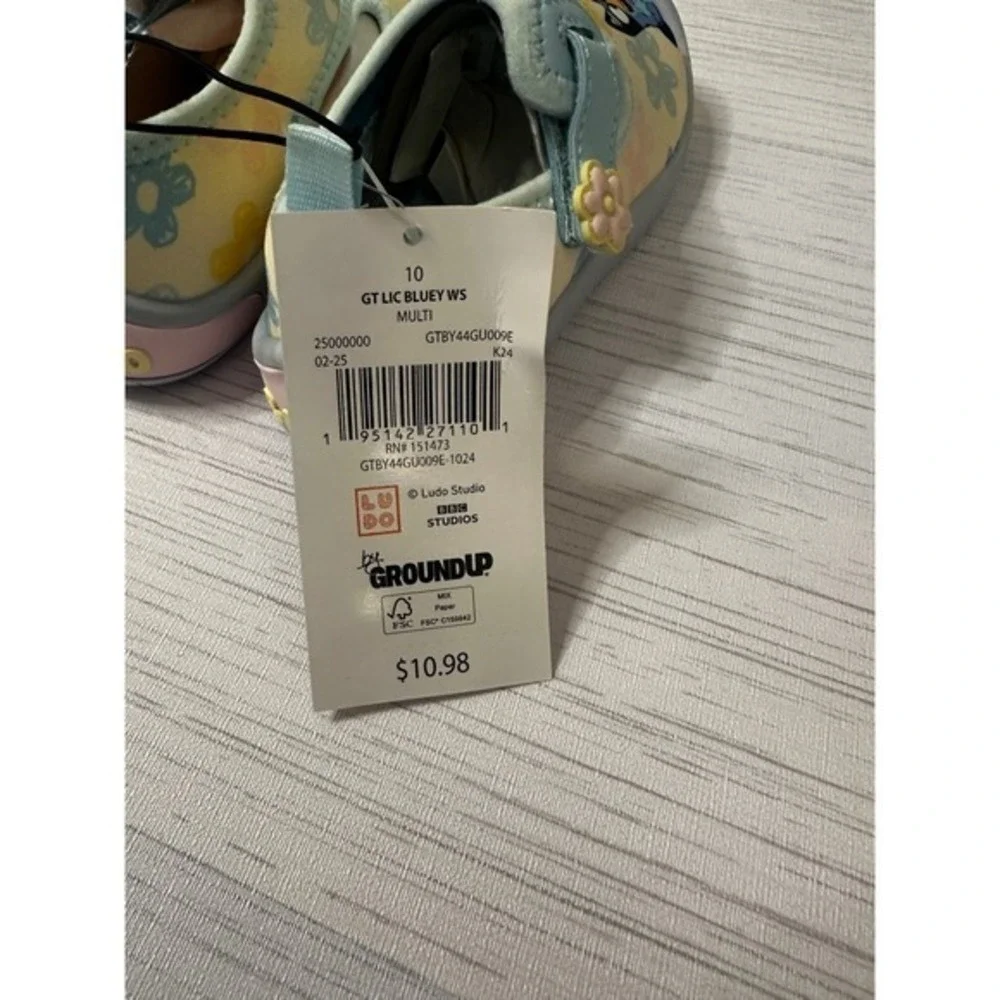 Ground Up Bluey Bingo Kids Water Shoes Floral Aqua Shoes Size 10 GTBY44GU09E